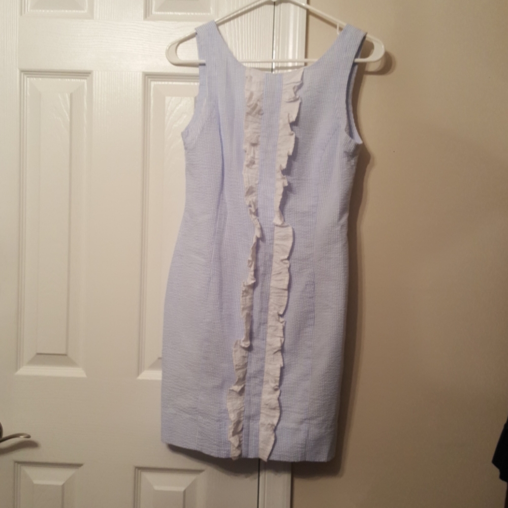 Lauren James ruffle seersucker dress